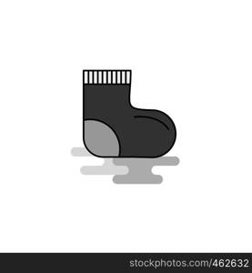 Socks Web Icon. Flat Line Filled Gray Icon Vector