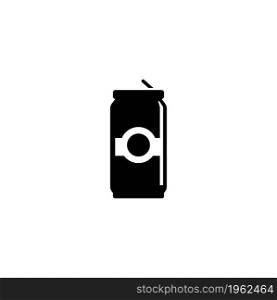 Soda Can. Flat Vector Icon. Simple black symbol on white background. Soda Can Flat Vector Icon