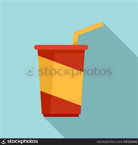 Soda cup icon. Flat illustration of soda cup vector icon for web design. Soda cup icon, flat style