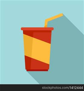 Soda cup icon. Flat illustration of soda cup vector icon for web design. Soda cup icon, flat style