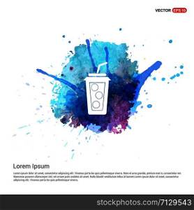 Soda drink icon - Watercolor Background