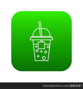 Soda icon green vector isolated on white background. Soda icon green vector