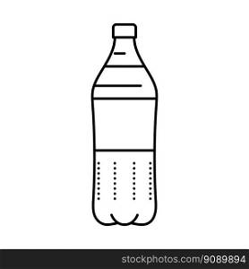 soda plastic bottle line icon vector. soda plastic bottle sign. isolated contour symbol black illustration. soda plastic bottle line icon vector illustration