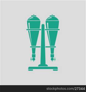 Soda siphon equipment icon. Gray background with green. Vector illustration.