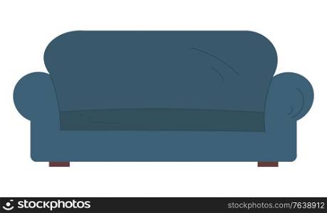 Sofa and couch blue colorful cartoon vector. Comfortable lounge for interior design. Modern model icon. Sofa and Couch Blue