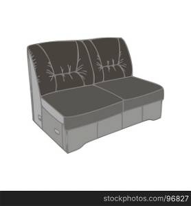 Sofa black vector furniture isolated illustration modern comfort flat cushion classic