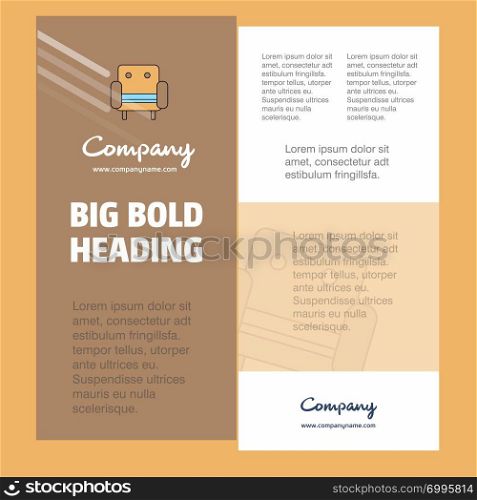 Sofa Business Company Poster Template. with place for text and images. vector background