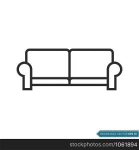 Sofa Couch Icon Vector Logo Template Illustration Design