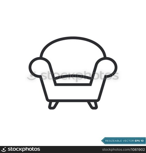 Sofa Couch Icon Vector Logo Template Illustration Design
