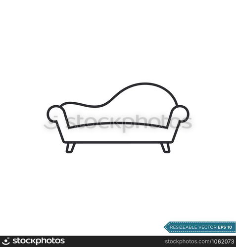 Sofa Couch Icon Vector Logo Template Illustration Design