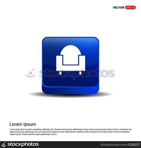 Sofa furniture icon - 3d Blue Button.