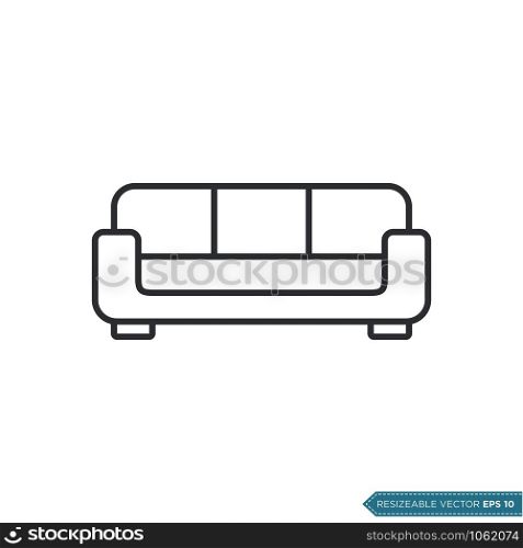 Sofa Icon Vector Template illustration design