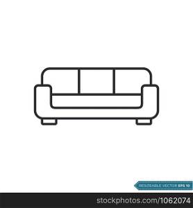 Sofa Icon Vector Template illustration design