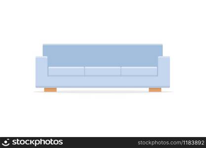 Sofa icon with shadow flat style. Vector