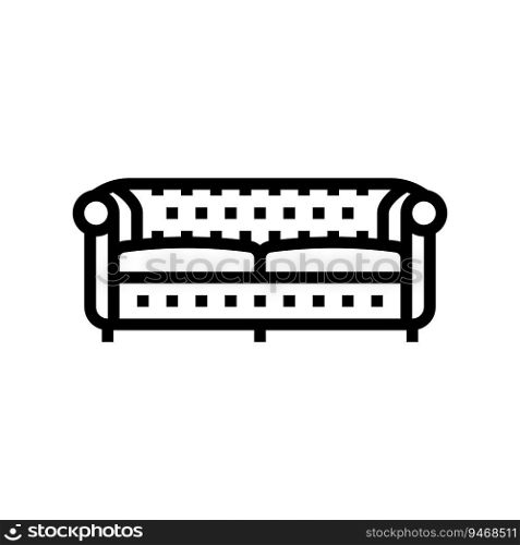sofa leather line icon vector. sofa leather sign. isolated contour symbol black illustration. sofa leather line icon vector illustration