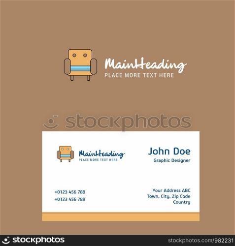 Sofa logo Design with business card template. Elegant corporate identity. - Vector