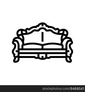 sofa luxury royal line icon vector. sofa luxury royal sign. isolated contour symbol black illustration. sofa luxury royal line icon vector illustration