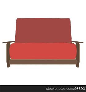 Sofa red vector interior room furniture illustration modern isolated design