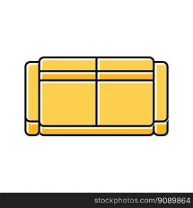 sofa two sections top view color icon vector. sofa two sections top view sign. isolated symbol illustration. sofa two sections top view color icon vector illustration