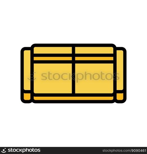 sofa two sections top view color icon vector. sofa two sections top view sign. isolated symbol illustration. sofa two sections top view color icon vector illustration