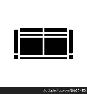 sofa two sections top view glyph icon vector. sofa two sections top view sign. isolated symbol illustration. sofa two sections top view glyph icon vector illustration