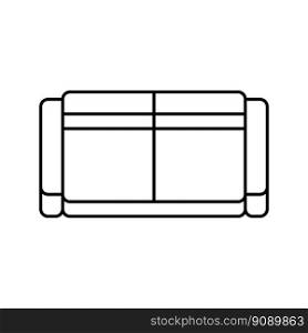 sofa two sections top view line icon vector. sofa two sections top view sign. isolated contour symbol black illustration. sofa two sections top view line icon vector illustration