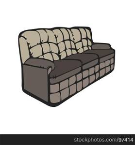 Sofa vector illustration furniture room couch interior design grey illustration