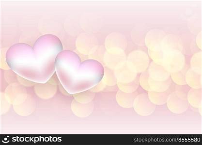 soft 3d hearts valentines day bokeh background