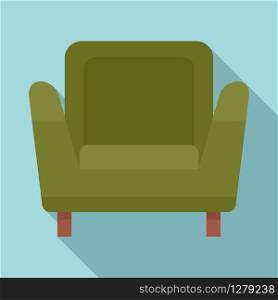 Soft armchair icon. Flat illustration of soft armchair vector icon for web design. Soft armchair icon, flat style