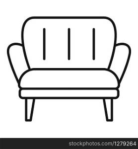 Soft armchair icon. Outline soft armchair vector icon for web design isolated on white background. Soft armchair icon, outline style