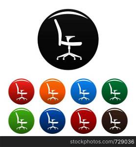 Soft chair icon. Simple illustration ofsoft chair vector icons set color isolated on white. Soft chair icons set color vector