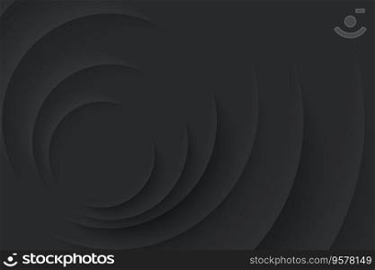 Soft, clear and simple futuristic neumorphism shape elements design. Minimalistic black background. Abstract 3D circle papercut layer wallpaper. Vector background for banner, poster, flyer, card. Soft, clear and simple futuristic neumorphism shape elements design. Minimalistic black background. Abstract 3D circle papercut layer wallpaper