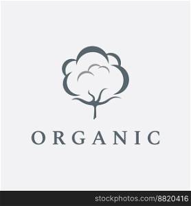 Soft cotton flower plant natural organic logo for business, textile,clothing and beauty.