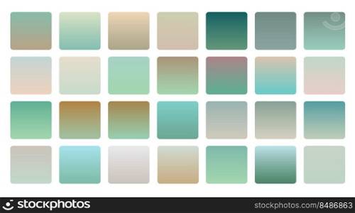 soft desaturated green color gradients set. soft desaturated green color gradients set vector illustration