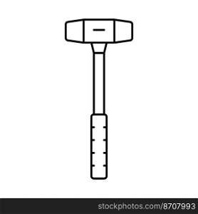 soft faced hammer tool line icon vector. soft faced hammer tool sign. isolated contour symbol black illustration. soft faced hammer tool line icon vector illustration