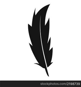 Soft feather icon simple vector. Quill bird. Ink art. Soft feather icon simple vector. Quill bird