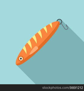 Soft fish bait icon. Flat illustration of soft fish bait vector icon for web design. Soft fish bait icon, flat style