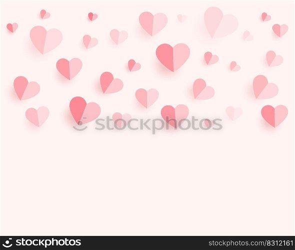 soft paper hearts pattern background with text space