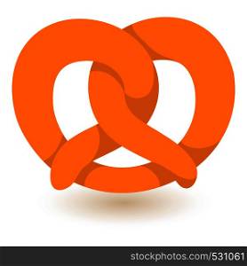 Soft pretzel icon. Flat illustration of soft pretzel vector icon for web design. Soft pretzel icon, flat style