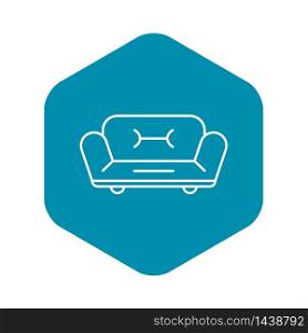 Soft sofa icon. Outline soft sofa vector icon for web design isolated on white background. Soft sofa icon, outline style