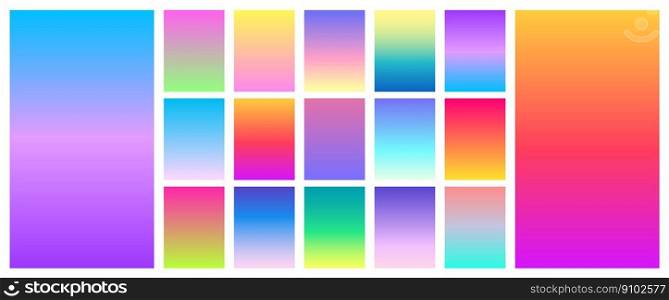 Soft sunset color gradient background set. Vector screen design for mobile app. Soft sunset color gradient background set. Vector screen design for mobile app.