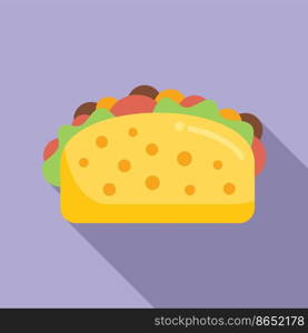 Soft taco icon flat vector. Mexican food. Meal burrito. Soft taco icon flat vector. Mexican food