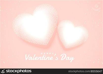 soft white valentines hearts on pink background