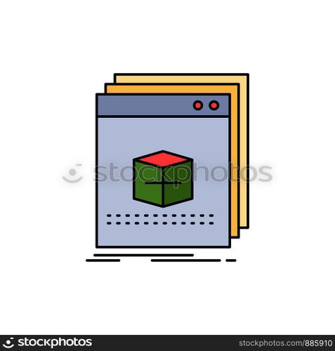 software, App, application, file, program Flat Color Icon Vector
