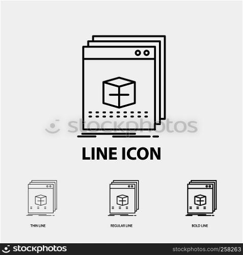 software, App, application, file, program Icon in Thin, Regular and Bold Line Style. Vector illustration