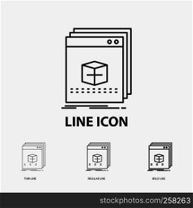 software, App, application, file, program Icon in Thin, Regular and Bold Line Style. Vector illustration