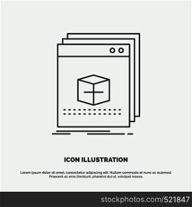 software, App, application, file, program Icon. Line vector gray symbol for UI and UX, website or mobile application. Vector EPS10 Abstract Template background