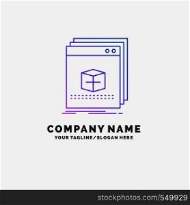 software, App, application, file, program Purple Business Logo Template. Place for Tagline. Vector EPS10 Abstract Template background