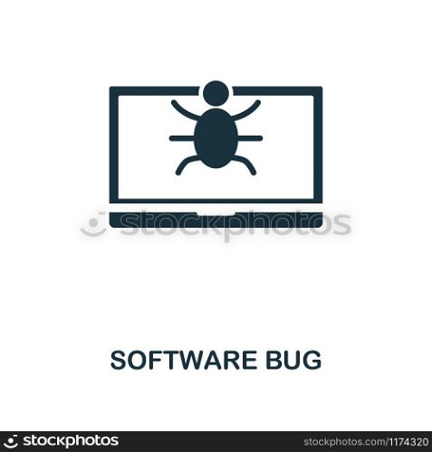 Software Bug icon. Monochrome style design from internet security collection. UI. Pixel perfect simple pictogram software bug icon. Web design, apps, software, print usage.. Software Bug icon. Monochrome style design from internet security icon collection. UI. Pixel perfect simple pictogram software bug icon. Web design, apps, software, print usage.
