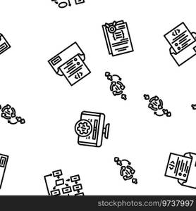 software compute, engineer vector seamless pattern thin line illustration. software compute, engineer vector seamless pattern